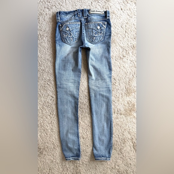 Rock Revival Jeans Womens Size 25 Skinny Stacia Rhinestone Thick Stitch denim - Picture 6 of 11
